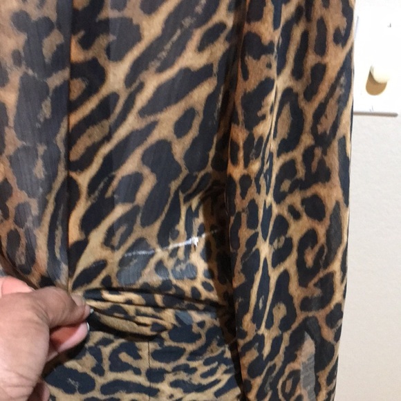 NWT Ralph Lauren Swimsuit Cover-Up Tunic Leopard Print with Tie Waist-Size S/M - Picture 8 of 12